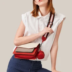 Fashion Botkier Cobble Hill Crossbody (With Keychain) Luscious Red Combo