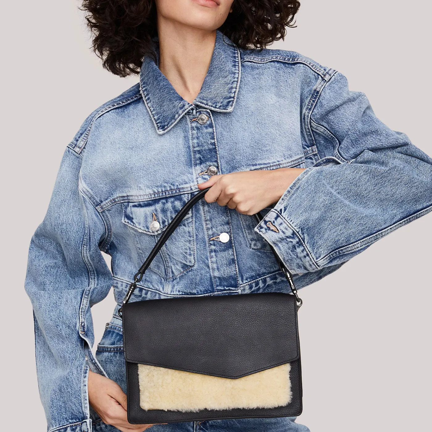 Outlet Botkier Cobble Hill Flap Satchel Shearling