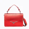 New Botkier Valentina Flap Satchel Metallic Sunset