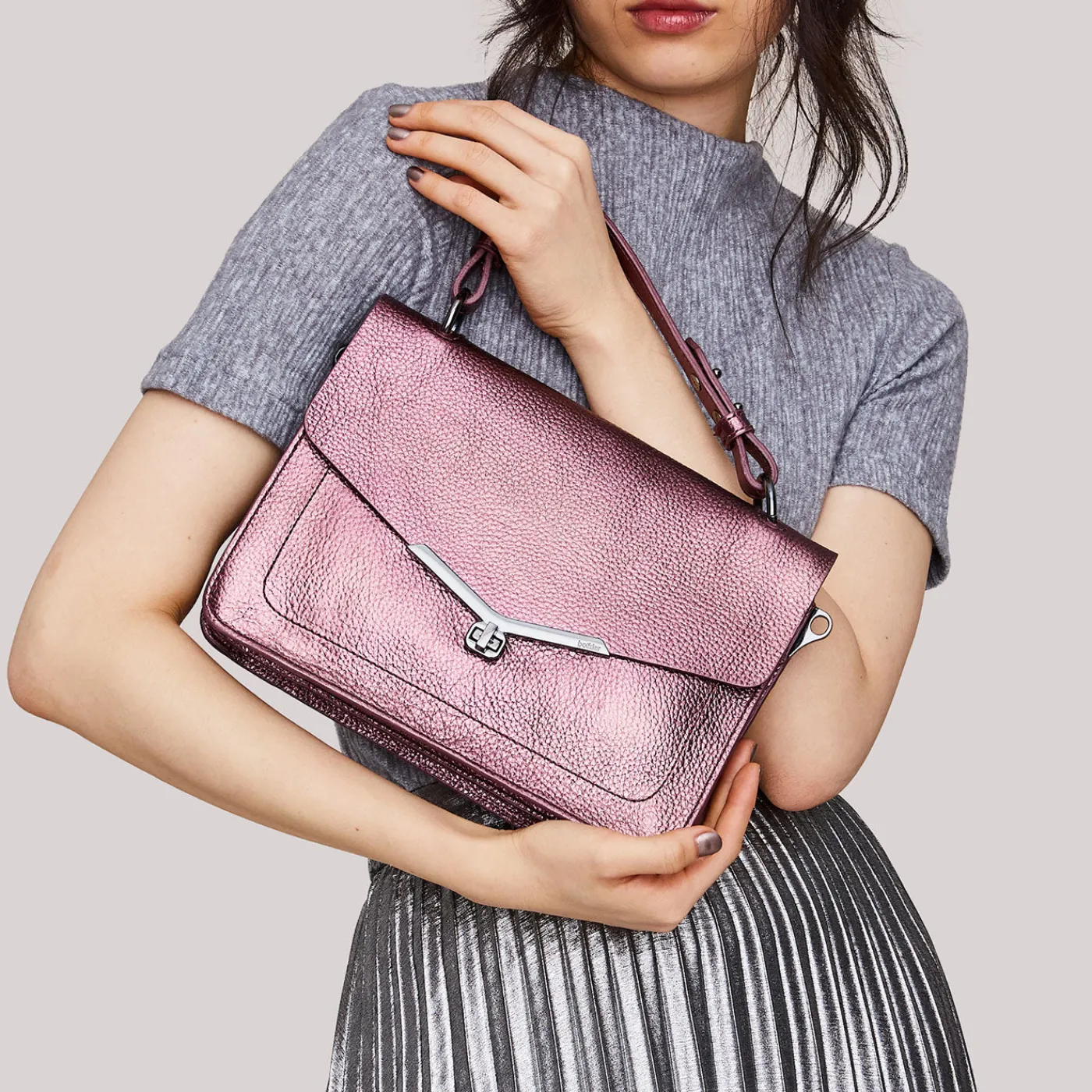 Hot Botkier Valentina Flap Satchel Metallic Port